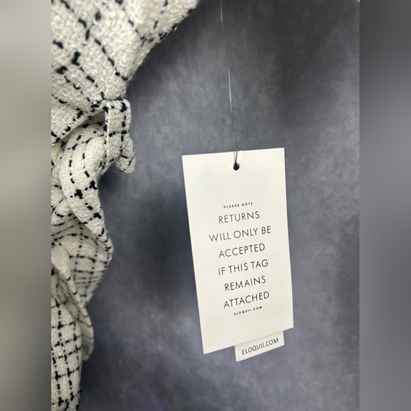 Eloquii Tweed Wrap Jacket Raw Hem Draped Woman Blazer Size 24 - Picture 11 of 11